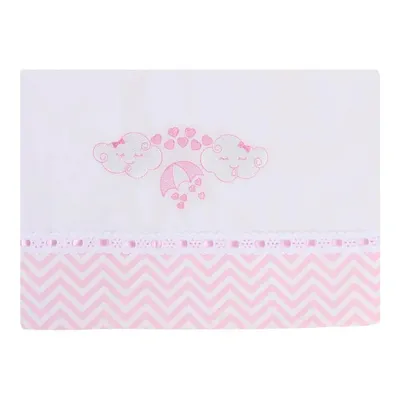 Jogo De Lençol Bordados Alexandra Percal Com 03 Peças Rosa Jogo De Lençol Bordados Alexandra Percal Com 03 Peças Rosa