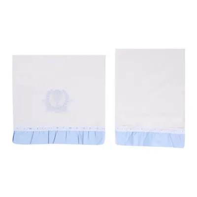 Jogo De Lençol Bordados Alexandra Americano Percal 03 Peças Azul Jogo De Lençol Bordados Alexandra Americano Percal 03 Peças Azul