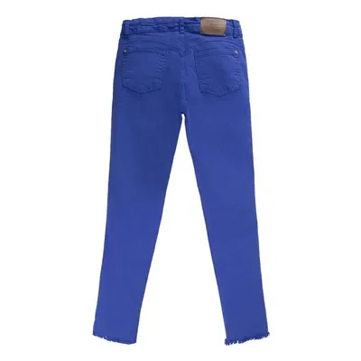 Calça Em Sarja Color Menina Com Puído 9929