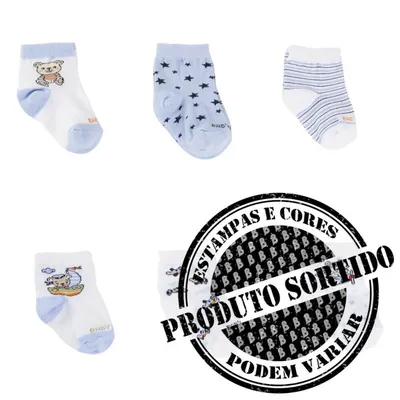 Kit Meia Soquete 06 Pares Menino Estampa Sortida 10850