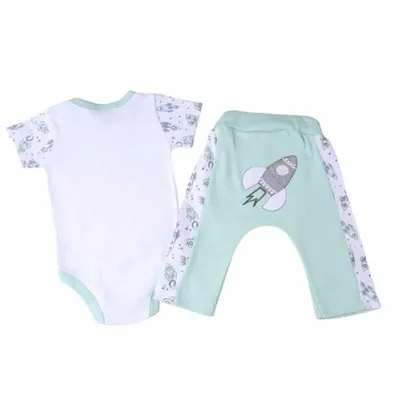 Conjunto Bebê Miniclo Body Manga Curta Explore + Calça Estampada