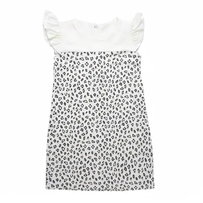 Vestido Infantil Miniclo Estampa Oncinha E Babados Na Manga Vestido Infantil Miniclo Estampa Oncinha E Babados Na Manga