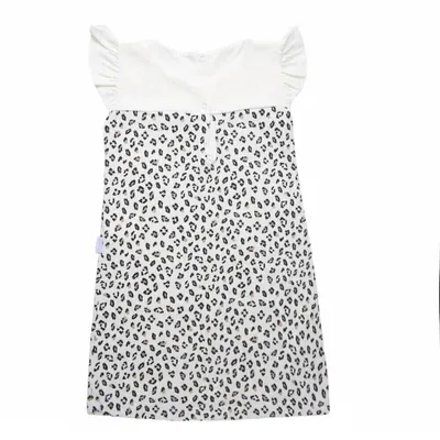 Vestido Infantil Miniclo Estampa Oncinha E Babados Na Manga Vestido Infantil Miniclo Estampa Oncinha E Babados Na Manga