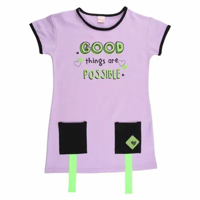 Vestido Infantil Color Girl Estampa Good Things Vestido Infantil Color Girl Estampa Good Things