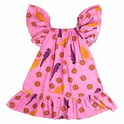 Vestido Infantil Kookabu Com Babados E Estampa Vestido Infantil Kookabu Com Babados E Estampa