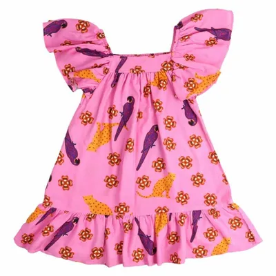 Vestido Infantil Kookabu Com Babados E Estampa Vestido Infantil Kookabu Com Babados E Estampa