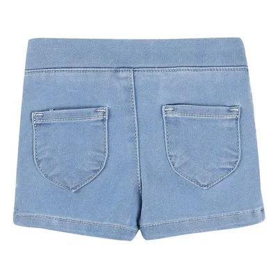 Short Jeans Din Don Com Laço E Franzido De Pérolas Menina Short Jeans Din Don Com Laço E Franzido De Pérolas Menina