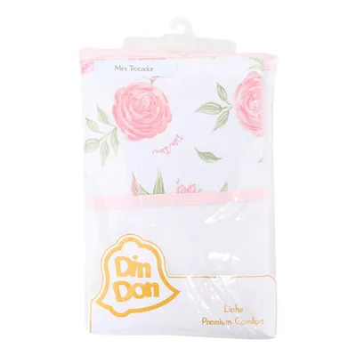 Mini Trocador Portátil Din Don Em Malha Estampa Floral Menina Mini Trocador Portátil Din Don Em Malha Estampa Floral Menina