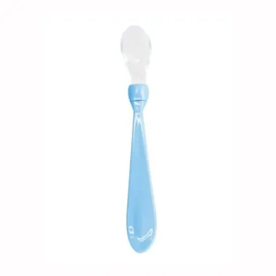 Colher Vila Toy Com Ponta De Silicone Azul Colher Vila Toy Com Ponta De Silicone Azul