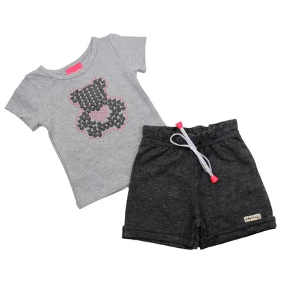 Conjunto kely Kety Blusa Estampa Ursinha Corações + Short Conjunto kely Kety Blusa Estampa Ursinha Corações + Short
