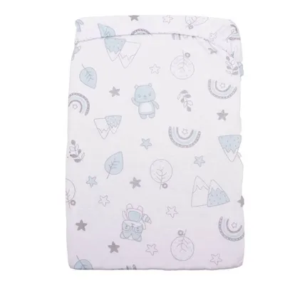 Lençol Din Don Para Berço Com Elástico 90x155 Azul Lençol Din Don Para Berço Com Elástico 90x155 Azul