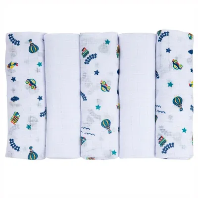 Fralda Incomfral Rolinho Com 05 Peças Estampa Trenzinho