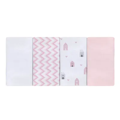 Kit Pano De Boca Bebê Papi Karinho Flanelado - 04 Peças