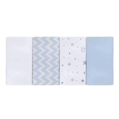 Kit Pano De Boca Bebê Papi Karinho Flanelado - 04 Peças