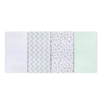 Kit Pano De Boca Bebê Papi Karinho Flanelado - 04 Peças