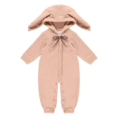 Macacão Longo Bebê Kiki Aplicação De Pérola