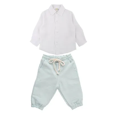 Conjunto Bebê Din Don Camiseta Manga Longa Lisa + Calça Jogger