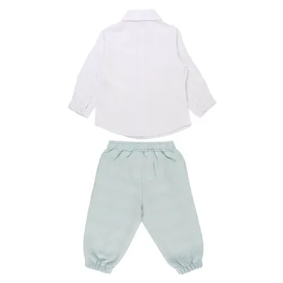 Conjunto Bebê Din Don Camiseta Manga Longa Lisa + Calça Jogger