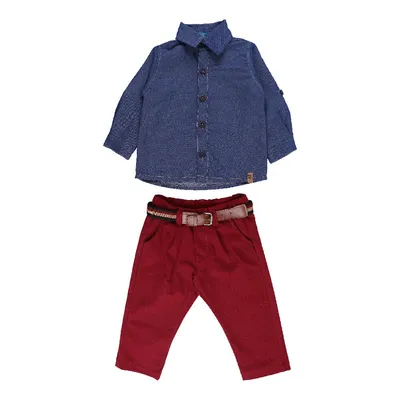 Conjunto Bebê Din Don Camisa Jeans + Calça Sarja