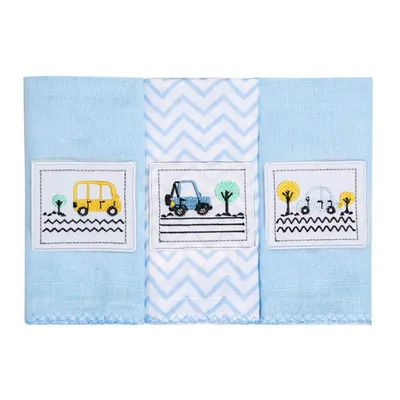 Kit Pano De Boca Papi Bordados Karinho Cores Bibi - 03 Peças Kit Pano De Boca Papi Bordados Karinho Cores Bibi - 03 Peças