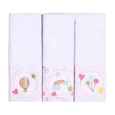 Kit Pano De Boca Papi Bordados Karinho Faixa Sol - 03 Peças Kit Pano De Boca Papi Bordados Karinho Faixa Sol - 03 Peças