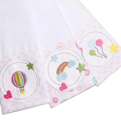 Kit Pano De Boca Papi Bordados Karinho Faixa Sol - 03 Peças Kit Pano De Boca Papi Bordados Karinho Faixa Sol - 03 Peças