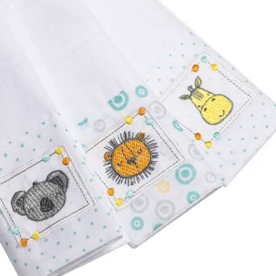 Kit Pano De Boca Papi Bordados Karinho Faixa Amigos - 03 Peças