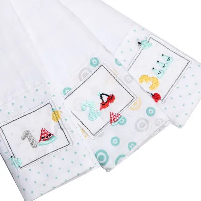 Kit Pano De Boca Papi Bordados Karinho Faixa Frutas - 03 Peças Kit Pano De Boca Papi Bordados Karinho Faixa Frutas - 03 Peças