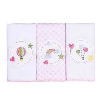 Kit Pano De Boca Papi Bordados Karinho Solzinho - 03 Peças