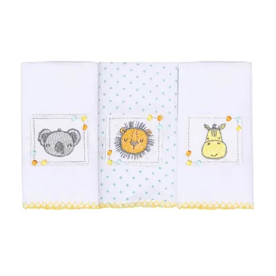 Kit Pano De Boca Papi Bordados Karinho Amigos - 03 Peças