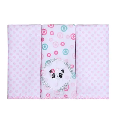 Kit Pano De Boca Estampado Papi Bordados Amigas - 03 Peças