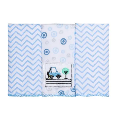 Kit Pano De Boca Estampado Papi Bordados Bibi - 03 Peças