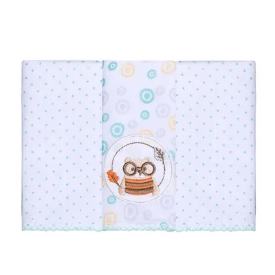 Kit Pano De Boca Estampado Papi Bordados Bosque - 03 Peças