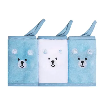 Kit Pano De Boca Papi Bordados Com Prendedor Urso - 03 Peças