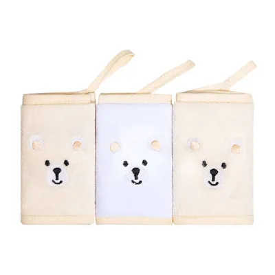 Kit Pano De Boca Papi Bordados Com Prendedor Urso - 03 Peças
