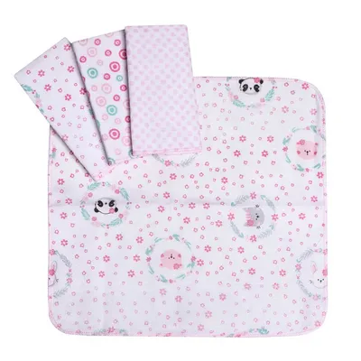 Kit Pano De Boca Estampado Papi Bordados Amigas - 04 Peças