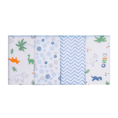 Kit Pano De Boca Estampado Papi Bordados Dino - 04 Peças Kit Pano De Boca Estampado Papi Bordados Dino - 04 Peças