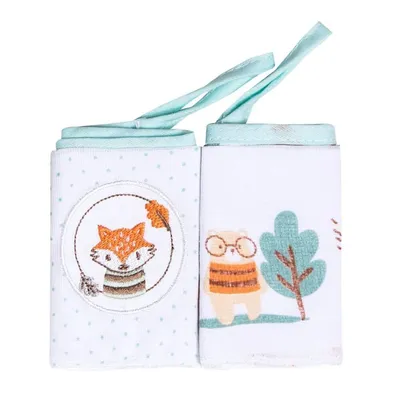 Kit Pano De Boca Estampado Papi Bordados Bosque - 02 Peças