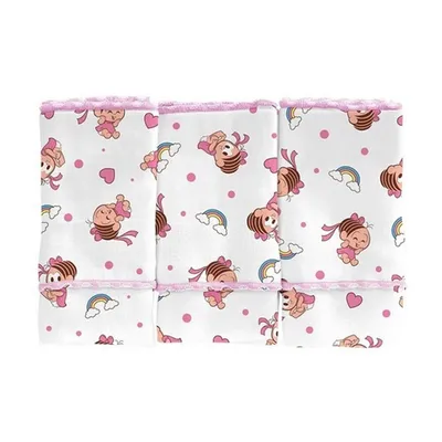 Kit Pano De Boca Incomfral Turma Da Mônica - 03 Peças Kit Pano De Boca Incomfral Turma Da Mônica - 03 Peças