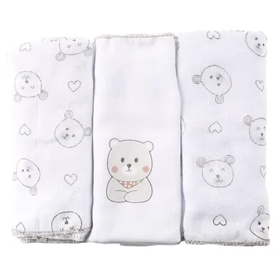 Kit Fralda de Pano Luxo Incomfral Bublim Com Puff - 03 Peças