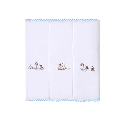 Kit Fralda Bordados Papi Cavalinho - 3 Peças