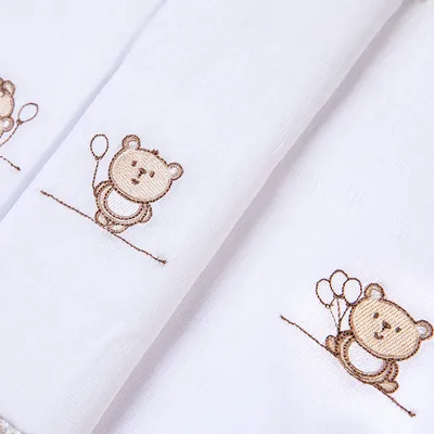 Kit Fralda Bordados Papi Ted Balão - 3 Peças