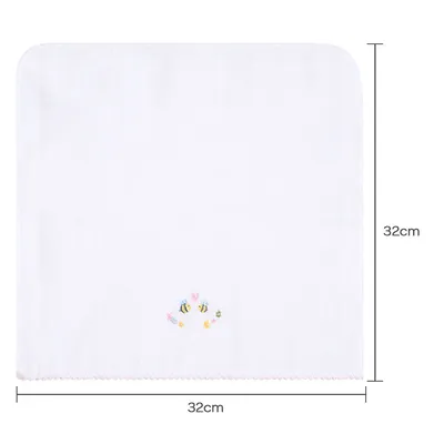 Kit Pano De Boca Bordados Papi Abelha Jardim - 3 Peças