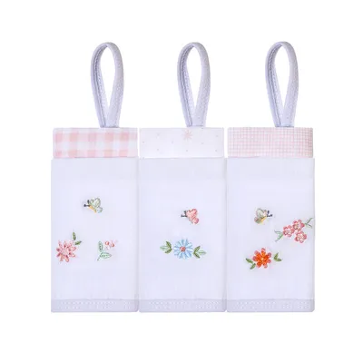 Kit Pano De Boca Bordados Papi Prendedor Flor - 3 Peças