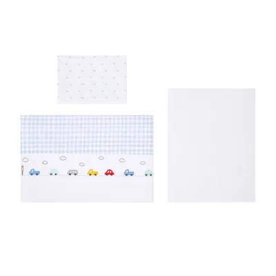 Jogo Lençol Berço Americano Papi Carros - 3 Peças Jogo Lençol Berço Americano Papi Carros - 3 Peças