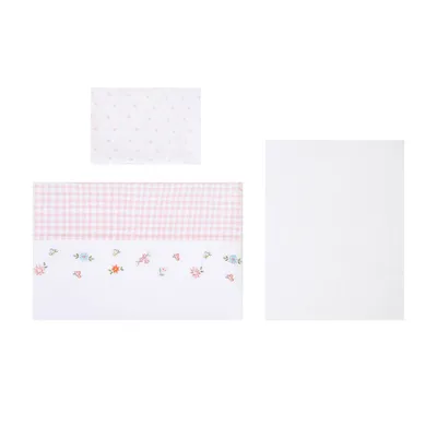 Jogo Lençol Berço Americano Papi Florzinha - 3 Peças