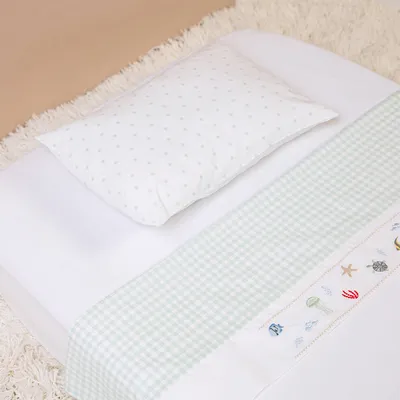 Jogo Lençol Berço Americano Papi Fundo Do Mar - 3 Peças Jogo Lençol Berço Americano Papi Fundo Do Mar - 3 Peças