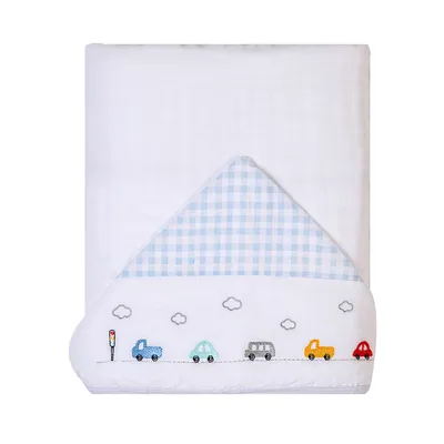 Toalha Com Capuz Bordados Papi Soft Carros Coloridos