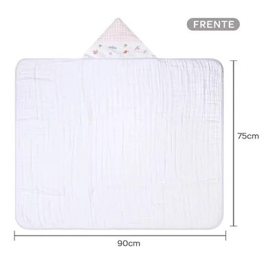 Toalha Com Capuz Bordados Papi Soft Florzinha