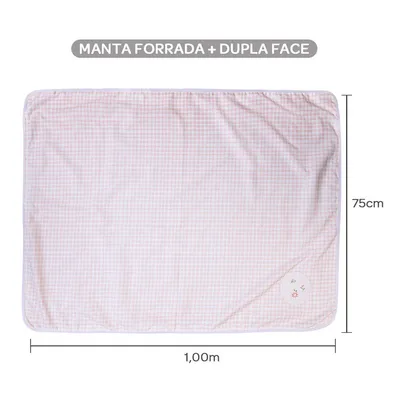 Manta Bordados Papi Flanelada Dupla Face Florzinha